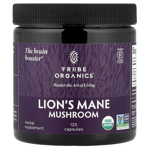 <img alt="Tribe Organics, Lions Mane Mushroom, 120 Capsules" title="Tribe Organics, Lions Mane Mushroom, 120 Capsules,860013162801"