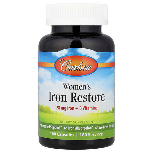 <img alt="Carlson, Womens Iron Restore, 180 Capsules" title="Carlson, Womens Iron Restore, 180 Capsules,088395435201"