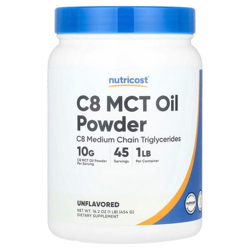 <img alt="Nutricost, C8 MCT Oil Powder, Unflavored, 1 lb (454 g)" title="Nutricost, C8 MCT Oil Powder, Unflavored, 1 lb (454 g),810014675534"