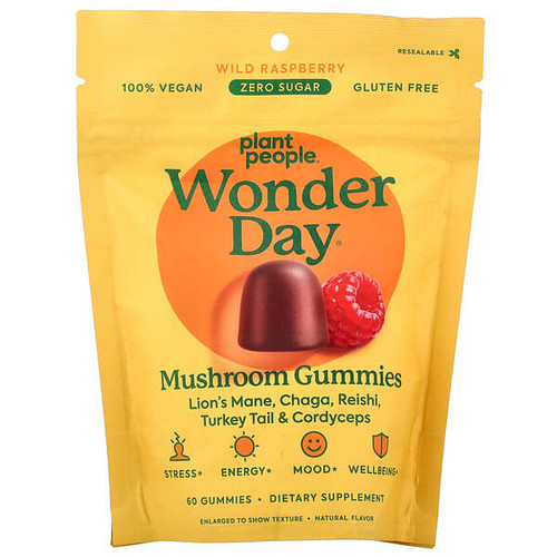 <img alt="Plant People, WonderDay, Mushroom Gummies, Wild Raspberry, 60 Gummies" title="Plant People, WonderDay, Mushroom Gummies, Wild Raspberry, 60 Gummies,860006835682"