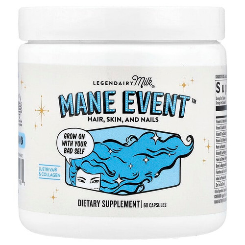 <img alt="Legendairy Milk, Mane Event, Hair, Skin, And Nails, 60 Capsules" title="Legendairy Milk, Mane Event, Hair, Skin, And Nails, 60 Capsules,810097410381"