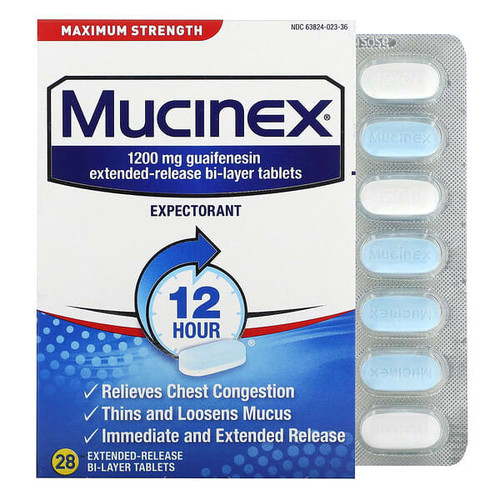 <img alt="Mucinex, Expectorant, Maximum Strength, 1,200 mg, 28 Extended-Release Bi-Layer Tablets" title="Mucinex, Expectorant, Maximum Strength, 1,200 mg, 28 Extended-Release Bi-Layer Tablets,363824023281"