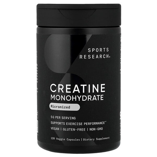 <img alt="Sports Research, Creatine Monohydrate, Micronized, 120 Veggie Capsules (1.25 g per Capsule)" title="Sports Research, Creatine Monohydrate, Micronized, 120 Veggie Capsules (1.25 g per Capsule),023249093411"