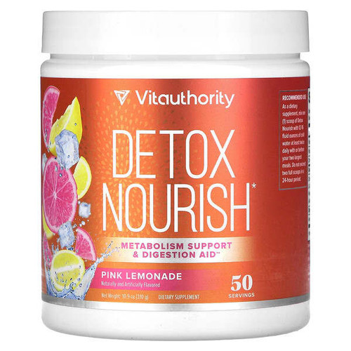<img alt="Vitauthority, Detox Nourish, Pink Lemonade, 10.9 oz (310 g)" title="Vitauthority, Detox Nourish, Pink Lemonade, 10.9 oz (310 g),856360008466"