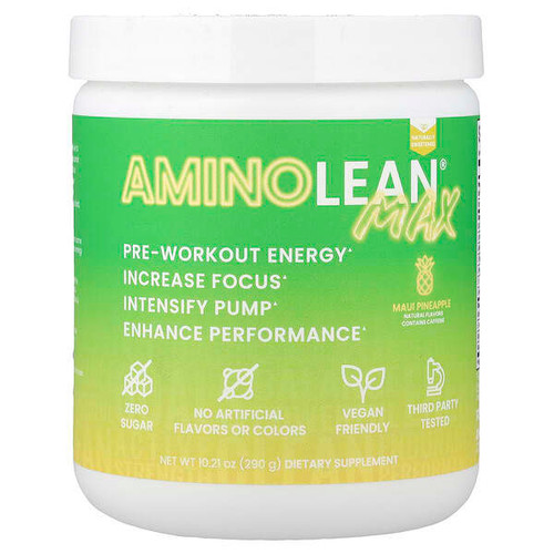 <img alt="RSP Nutrition, AminoLean Max, Pre-Workout Energy, Maui Pineapple, 10.21 oz (290 g)" title="RSP Nutrition, AminoLean Max, Pre-Workout Energy, Maui Pineapple, 10.21 oz (290 g),850019469400"