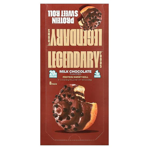 <img alt="Legendary Foods, Protein Sweet Roll, Milk Chocolate, 8 Pack, 2.4 oz (67 g) Each" title="Legendary Foods, Protein Sweet Roll, Milk Chocolate, 8 Pack, 2.4 oz (67 g) Each,810035971677"