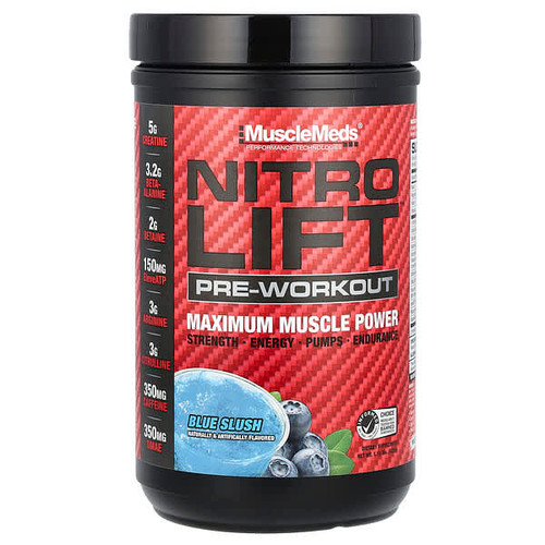 <img alt="MuscleMeds, Nitro Lift Pre-Workout, Blue Slush, 1.15 lbs (522 g)" title="MuscleMeds, Nitro Lift Pre-Workout, Blue Slush, 1.15 lbs (522 g),891597006281"