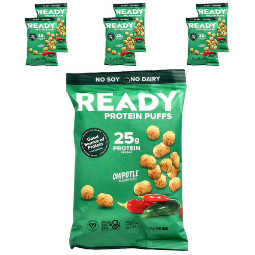 <img alt="Ready, Protein Puffs, Chipotle, 6 Bags, 2.75 oz (78 g) Each" title="Ready, Protein Puffs, Chipotle, 6 Bags, 2.75 oz (78 g) Each,847644010534"