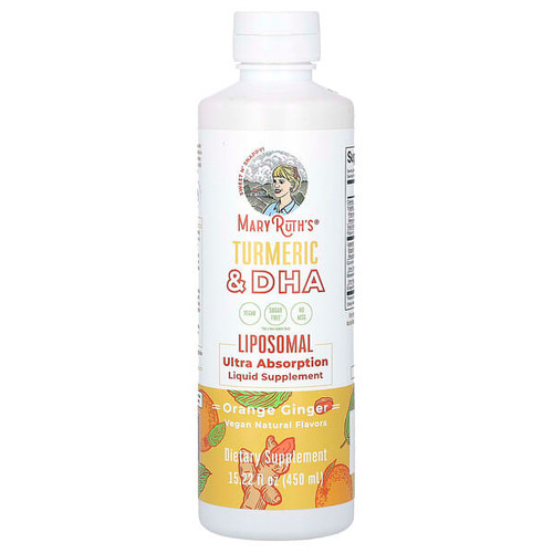 <img alt="MaryRuths, Turmeric & DHA Liposomal Liquid Supplement, Orange Ginger, 15.22 fl oz (450 ml)" title="MaryRuths, Turmeric & DHA Liposomal Liquid Supplement, Orange Ginger, 15.22 fl oz (450 ml),850036700203"