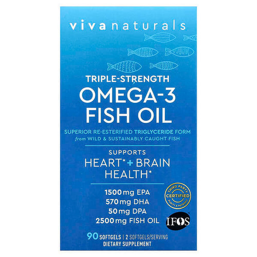 <img alt="Viva Naturals, Omega-3 Fish Oil, Triple Strength, 2,500 mg, 90 Softgels" title="Viva Naturals, Omega-3 Fish Oil, Triple Strength, 2,500 mg, 90 Softgels,701722747951"