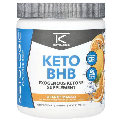 <img alt="KetoLogic, Keto BHB, Orange Mango, 8.9 oz (249 g)" title="KetoLogic, Keto BHB, Orange Mango, 8.9 oz (249 g),856923007080"