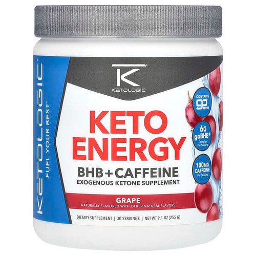 <img alt="KetoLogic, Keto Energy, BHB + Caffeine, Grape, 9.1 oz (255 g)" title="KetoLogic, Keto Energy, BHB + Caffeine, Grape, 9.1 oz (255 g),856923007486"