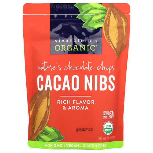 <img alt="Viva Naturals, Organic Cacao Nibs, 1 lb (454 g)" title="Viva Naturals, Organic Cacao Nibs, 1 lb (454 g),700465936974"