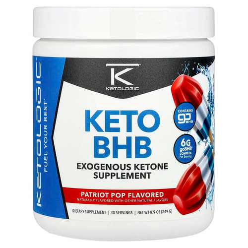 <img alt="KetoLogic, Keto BHB, Patriot Pop, 8.9 oz (249 g)" title="KetoLogic, Keto BHB, Patriot Pop, 8.9 oz (249 g),856923007257"