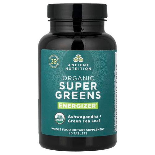 <img alt="Ancient Nutrition, Organic Super Greens, Energizer, 90 Tablets" title="Ancient Nutrition, Organic Super Greens, Energizer, 90 Tablets,816421020592"