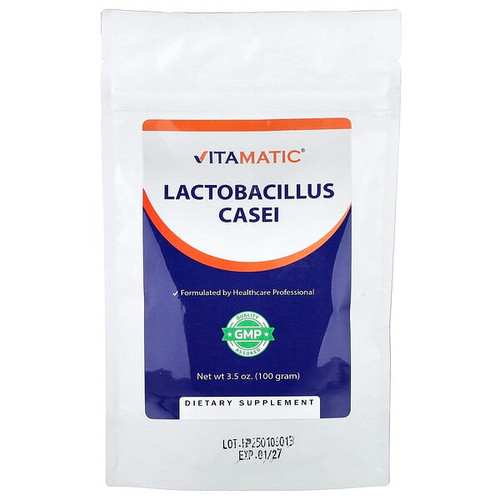 <img alt="Vitamatic, Lactobacillus Casei, 3.5 oz (100 g)" title="Vitamatic, Lactobacillus Casei, 3.5 oz (100 g),810078474647"