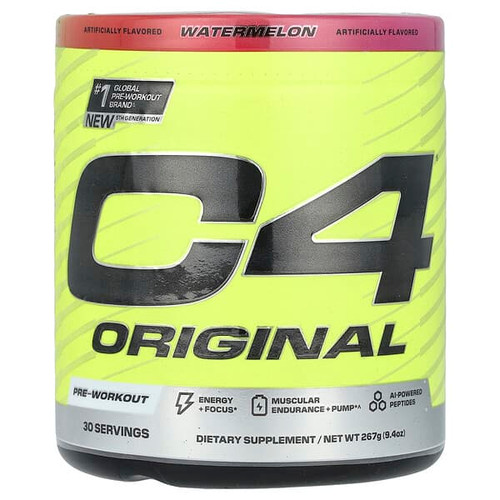 <img alt="C4 - Cellucor, C4 Original, Pre-Workout, Watermelon, 9.4 oz (267 g)" title="C4 - Cellucor, C4 Original, Pre-Workout, Watermelon, 9.4 oz (267 g),842595133387"