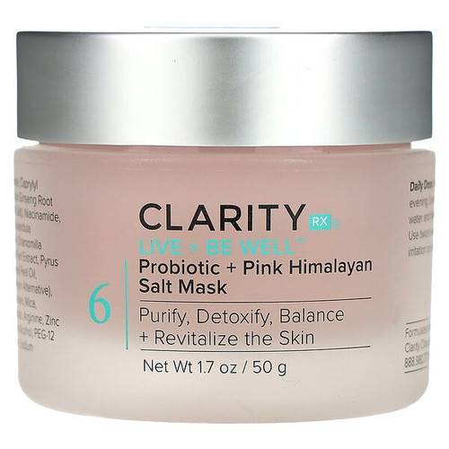 <img alt="ClarityRx, Live + Be Well, Probiotic + Pink Himalayan Salt Mask , 1.7 oz (50 g)" title="ClarityRx, Live + Be Well, Probiotic + Pink Himalayan Salt Mask , 1.7 oz (50 g),854566004831"