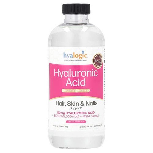 <img alt="Hyalogic, Hyaluronic Acid, Advanced Formula, Hair, Skin & Nails Support, 12 fl oz (354.88 ml)" title="Hyalogic, Hyaluronic Acid, Advanced Formula, Hair, Skin & Nails Support, 12 fl oz (354.88 ml),856682008601"