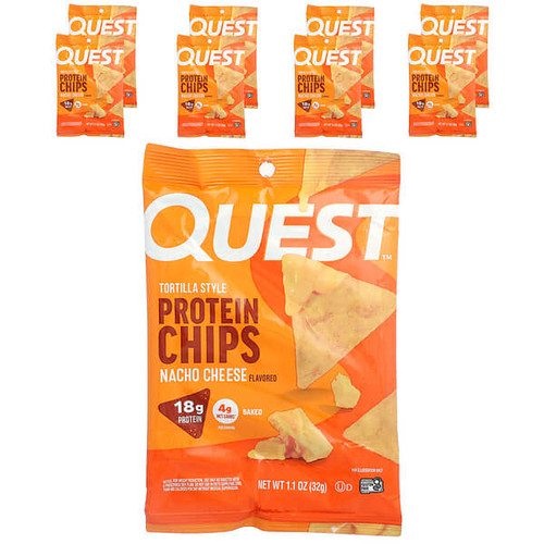 <img alt="Quest Nutrition, Tortilla Style Protein Chips, Nacho Cheese, 8 Bags, 1.1 oz (32 g ) Each" title="Quest Nutrition, Tortilla Style Protein Chips, Nacho Cheese, 8 Bags, 1.1 oz (32 g ) Each,888849010295"