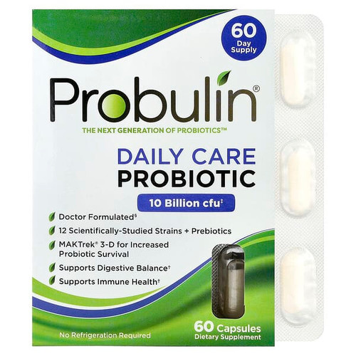 <img alt="Probulin, Daily Care Probiotic, 10 Billion CFU, 60 Capsules" title="Probulin, Daily Care Probiotic, 10 Billion CFU, 60 Capsules,855757003411"