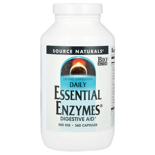 <img alt="Source Naturals, Daily Essential Enzymes, 500 mg, 360 Capsules" title="Source Naturals, Daily Essential Enzymes, 500 mg, 360 Capsules,021078018049"