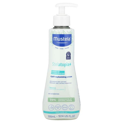 <img alt="Mustela, Family, Stelatopia+ Lipid-Replenishing Cream, Extremely Dry to Eczema-Prone Skin, 10.14 fl oz (300 ml)" title="Mustela, Family, Stelatopia+ Lipid-Replenishing Cream, Extremely Dry to Eczema-Prone Skin, 10.14 fl oz (300 ml),3504105039899"
