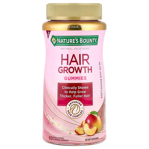 <img alt="Natures Bounty, Hair Growth Gummies, Peach Mango, 60 Gummies" title="Natures Bounty, Hair Growth Gummies, Peach Mango, 60 Gummies,074312013607"