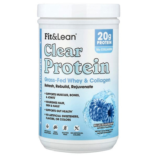<img alt="Fit & Lean, Clear Protein, Blue Raspberry, 1.04 lbs (474 g)" title="Fit & Lean, Clear Protein, Blue Raspberry, 1.04 lbs (474 g),666222010373"