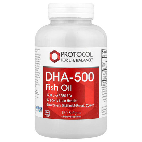 <img alt="Protocol for Life Balance, DHA-500, Fish Oil, 120 Softgels" title="Protocol for Life Balance, DHA-500, Fish Oil, 120 Softgels,707359116122"