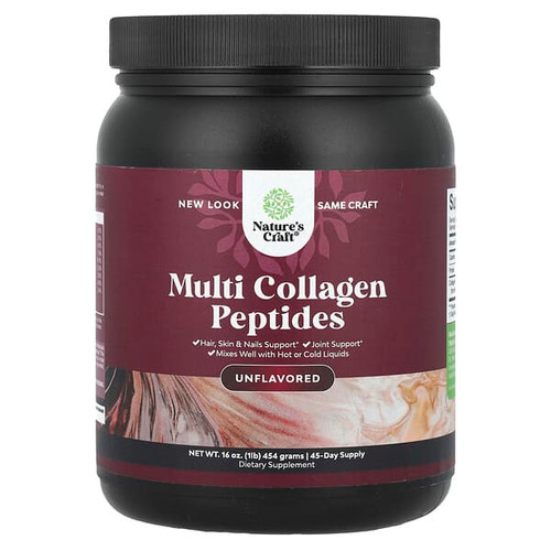 <img alt="Natures Craft, Multi Collagen Peptides, Unflavored, 16 oz (454 g)" title="Natures Craft, Multi Collagen Peptides, Unflavored, 16 oz (454 g),850019770056"