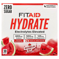 <img alt="FITAID, Hydrate, Watermelon Wave, 30 Sticks, 0.18 oz (5.2 g) Each" title="FITAID, Hydrate, Watermelon Wave, 30 Sticks, 0.18 oz (5.2 g) Each,810047241560"