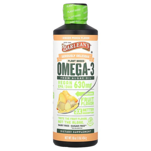 <img alt="Barleans, Seriously Delicious, Plant Based Omega-3 From Algae Oil, Ginger Peach, 630 mg, 16 oz (454 g)" title="Barleans, Seriously Delicious, Plant Based Omega-3 From Algae Oil, Ginger Peach, 630 mg, 16 oz (454 g),705875802208"