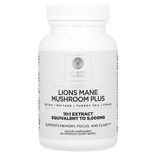 <img alt="Dr. Emil Nutrition, Elite, Lions Mane Mushroom Plus, 60 Capsules" title="Dr. Emil Nutrition, Elite, Lions Mane Mushroom Plus, 60 Capsules,850002956856"