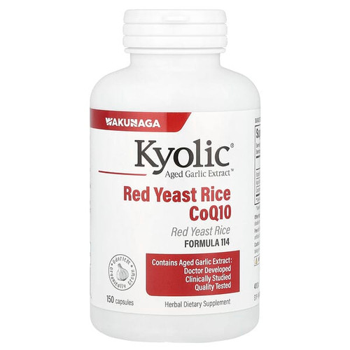<img alt="Kyolic, Aged Garlic Extract, Red Yeast Rice plus CoQ10, Formula 114, 150 Capsules" title="Kyolic, Aged Garlic Extract, Red Yeast Rice plus CoQ10, Formula 114, 150 Capsules,023542114424"