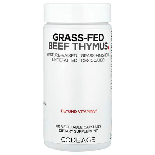 <img alt="Codeage, Grass Fed Beef Thymus, 180 Capsules" title="Codeage, Grass Fed Beef Thymus, 180 Capsules,853919008151"