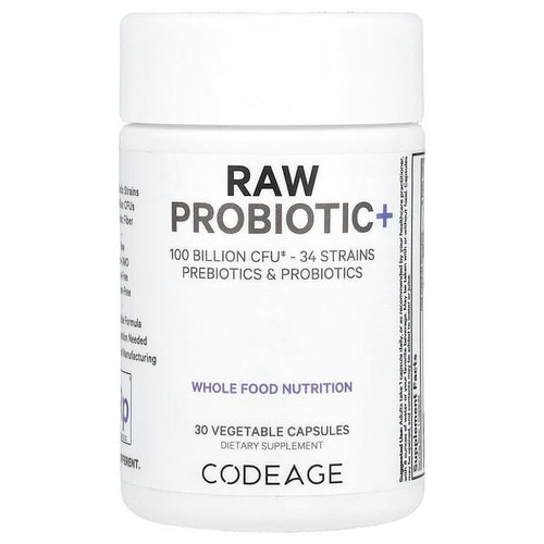 <img alt="Codeage, Raw Probiotic+, 100 Billion CFU, 30 Vegetable Capsules" title="Codeage, Raw Probiotic+, 100 Billion CFU, 30 Vegetable Capsules,850049609586"