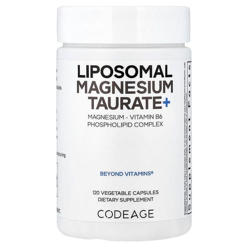 <img alt="Codeage, Liposomal Magnesium Taurate+, 120 Vegetable Capsules" title="Codeage, Liposomal Magnesium Taurate+, 120 Vegetable Capsules,850049609319"