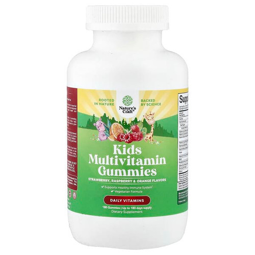 <img alt="Natures Craft, Kids Multivitamin Gummies, Strawberry , Raspberry & Orange, 180 Gummies" title="Natures Craft, Kids Multivitamin Gummies, Strawberry , Raspberry & Orange, 180 Gummies,850034386683"