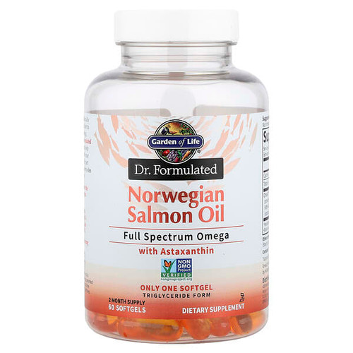 <img alt="Garden of Life, Norwegian Salmon Oil, 60 Softgels (1,000 mg per Softgel)" title="Garden of Life, Norwegian Salmon Oil, 60 Softgels (1,000 mg per Softgel),658010134859"