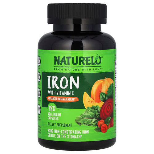 <img alt="NATURELO, Iron with Vitamin C, 180 Vegetarian Capsules" title="NATURELO, Iron with Vitamin C, 180 Vegetarian Capsules,628110628848"