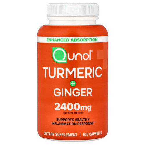 <img alt="Qunol, Turmeric + Ginger, 105 Capsules" title="Qunol, Turmeric + Ginger, 105 Capsules,850184008695"