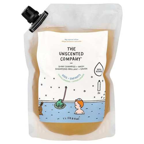 <img alt="The Unscented Company, Kids, Shiny Shampoo + Wash, Refill, Fragrance Free, 33.8 fl oz (1 l)" title="The Unscented Company, Kids, Shiny Shampoo + Wash, Refill, Fragrance Free, 33.8 fl oz (1 l),872401000022"