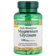 <img alt="Natures Bounty, Magnesium Glycinate, High Absorption, 120 Capsules (120 mg per Capsule)" title="Natures Bounty, Magnesium Glycinate, High Absorption, 120 Capsules (120 mg per Capsule),074312016776"