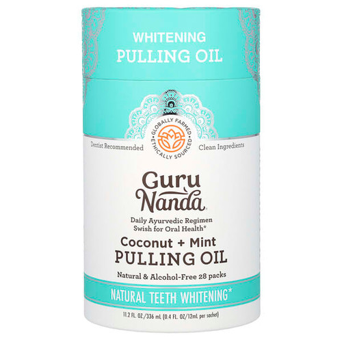 <img alt="GuruNanda, Whitening Pulling Oil, Coconut + Mint, 28 Pack, 0.4 fl oz (12 ml) Each" title="GuruNanda, Whitening Pulling Oil, Coconut + Mint, 28 Pack, 0.4 fl oz (12 ml) Each,810051081510"