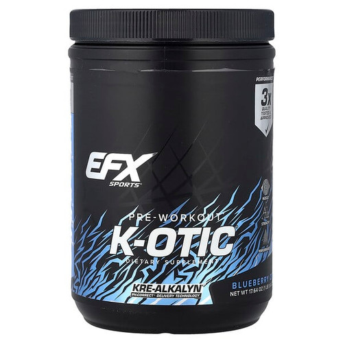 <img alt="EFX Sports, K-otic Pre-Workout, Blueberry Crush, 1 lb 1.64 oz (500 g)" title="EFX Sports, K-otic Pre-Workout, Blueberry Crush, 1 lb 1.64 oz (500 g),737190006764"
