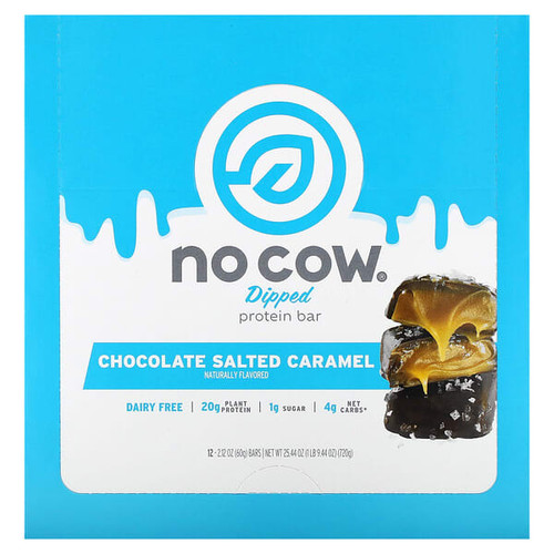 <img alt="No Cow, Dipped Protein Bar, Chocolate Salted Caramel, 12 Bars, 2.12 oz (60 g) Each" title="No Cow, Dipped Protein Bar, Chocolate Salted Caramel, 12 Bars, 2.12 oz (60 g) Each,810039121726"
