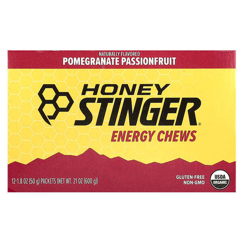 <img alt="Honey Stinger, Energy Chews, Pomegranate Passionfruit, 12 Packets, 1.8 oz (50 g) Each" title="Honey Stinger, Energy Chews, Pomegranate Passionfruit, 12 Packets, 1.8 oz (50 g) Each,810815020984"