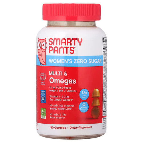 <img alt="SmartyPants, Womens Zero Sugar, Multi & Omegas Gummies, Orange, 90 Gummies" title="SmartyPants, Womens Zero Sugar, Multi & Omegas Gummies, Orange, 90 Gummies,817053024521"