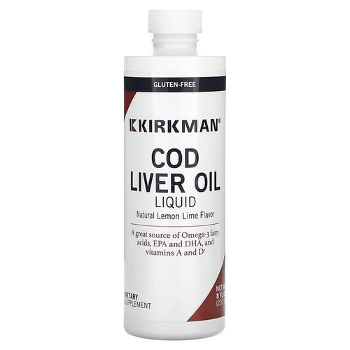 <img alt="Kirkman Labs, Cod Liver Oil Liquid, Natural Lemon Lime, 8 fl oz (237 ml)" title="Kirkman Labs, Cod Liver Oil Liquid, Natural Lemon Lime, 8 fl oz (237 ml),812325020690"